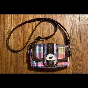 Chaps Multicolor Plaid Crossbody Bag/Travel Purse